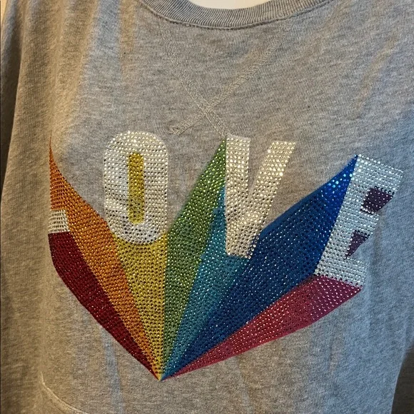 Zadig & Voltaire Light Gray Knit Kaly Love Rainbow Sweatshirt S - Picture 4 of 6